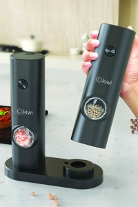 Pilli Işıklı Tuz Karabiber Değirmeni Otomatik Baharat Öğütücü 2li Paket